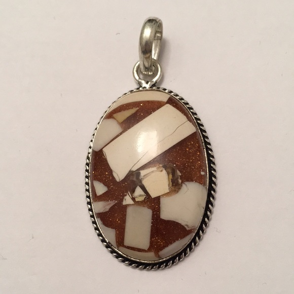 Stunning COPPER MOOKAITE and Sterling PENDANT - Picture 1 of 2
